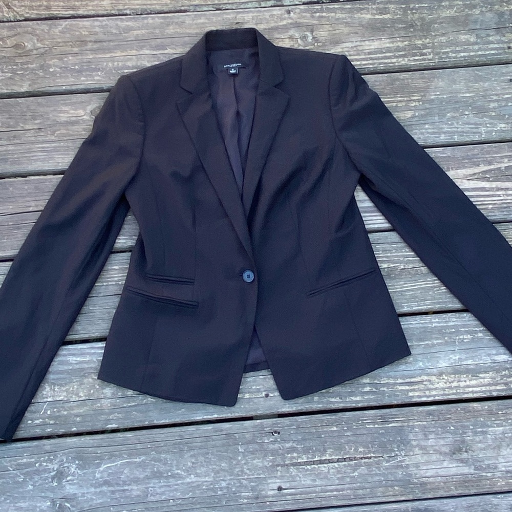 Ann Taylor Black Blazer Wool Blend Sz Suit Coat